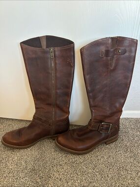 Timberland Brown Leather Knee-High Riding Boots